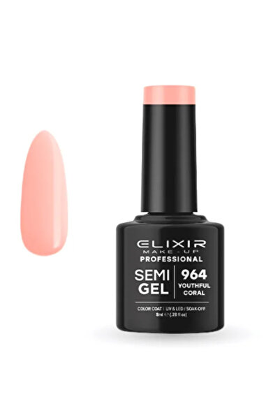 Elixir Επαγγελματικό Ημιμόνιμο Βερνίκι Νυχιών Τζελ 964 Νεανικό Κοραλλί Ροδακι...