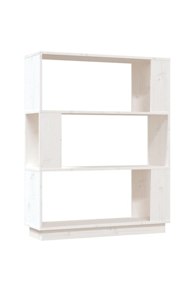 vidaxl Bibliotecă/Separator cameră, alb, 80x25x101 cm, lemn masiv pin