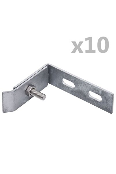 vidaxl Conector de colț pentru perete, 10 seturi, argintiu