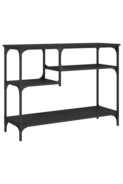 vidaxl Măsuță consolă cu rafturi, negru, 100x35x75 cm