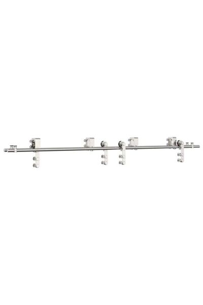 vidaxl Kit feronerie ușă glisantă, argintiu, 200 cm, oțel inoxidabil