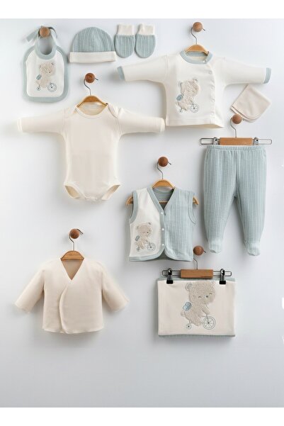 Mou&Kou 10-Piece Hospital Discharge Set with Bicycle and Teddy Bear Embroider...