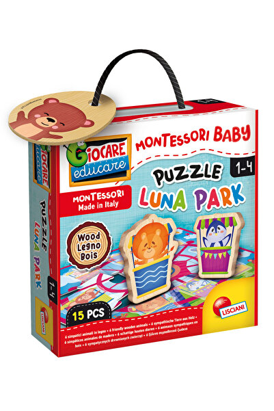 Lisciani Montessori Παζλ 9 τεμ. Λούνα Παρκ με 6 Ξύλινα Ζωάκια (96855)