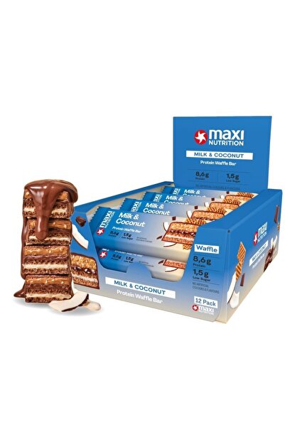 Maxi Nutrition Μπάρα Βάφλας Πρωτεΐνης Γάλα & Καρύδα (12 x 40 γρ)