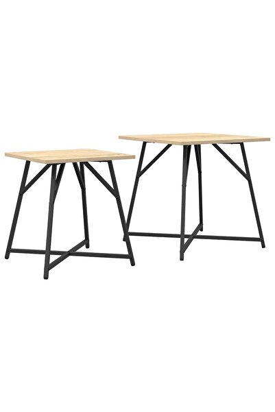 vidaxl Set măsuțe laterale 2 pcs Stejar Sonoma și negru