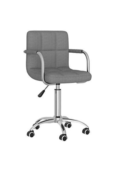vidaxl Scaun de birou pivotant, gri deschis, material textil