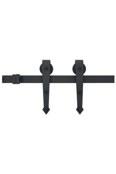 vidaxl Set de feronerie pentru ușă glisantă, negru, 183 cm, oțel