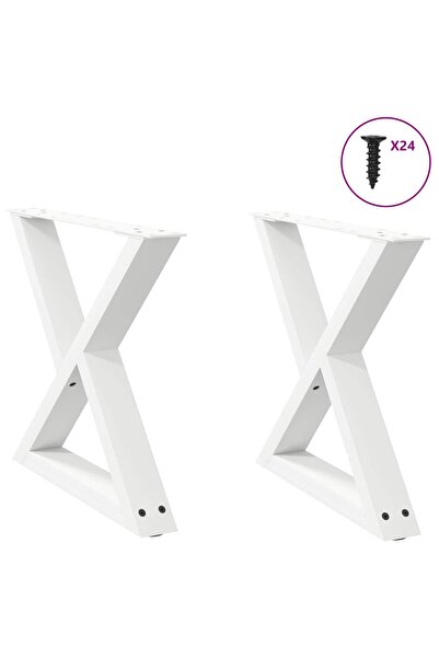 vidaxl Picioare pentru măsuță de cafea, 2 buc., alb, 50x(42-43,3) cm, oțel