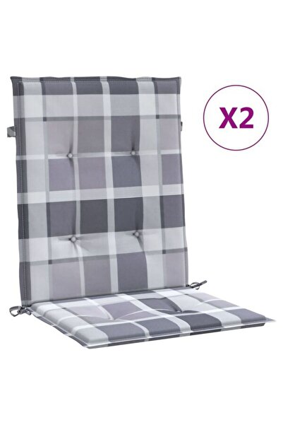 vidaxl Perne pentru spătar, carouri gri, 2 buc., 100 x 50 x 3 cm, țesătură Ox...