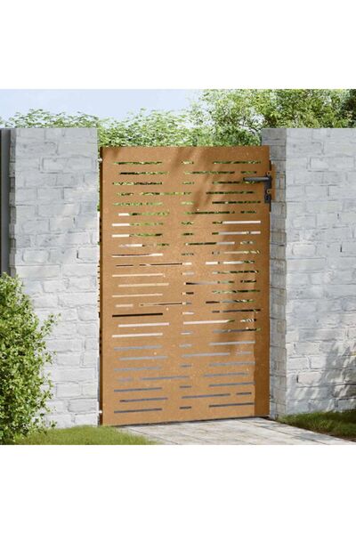 vidaxl Poartă de grădină 85 x 150 cm, oțel Corten, design pătrat