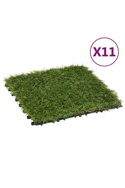vidaxl Dale de gazon artificial, 11 bucăți, verzi, 30 x 30 cm