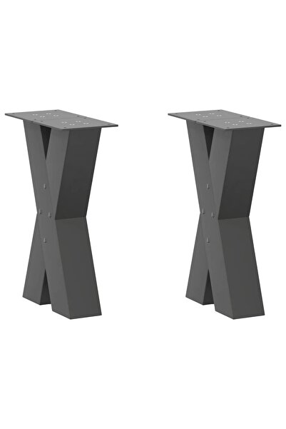 vidaxl Picioare pentru măsuță de cafea în formă de X, 2 buc., antracit, 28x(4...