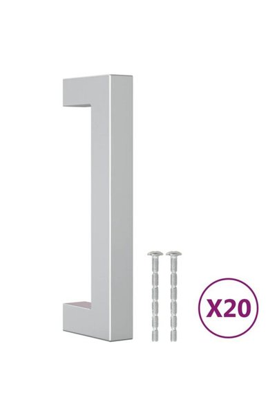 vidaxl Mânere de mobilier, 20 buc., argintii, 96 mm, oțel inoxidabil