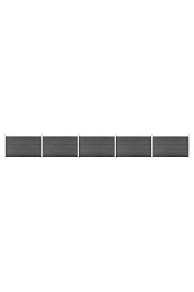 vidaxl Set panouri gard, Negru, 872 x 105 cm, WPC