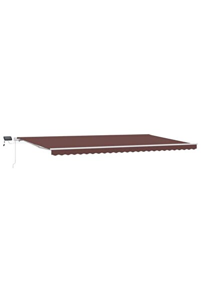 vidaxl Copertină retractabilă manuală cu LED, maro, 600 x 300 cm