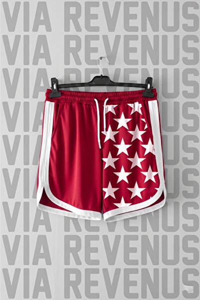 Vordevia Star Printed Unisex Retro Varsity Sports Training Shorts