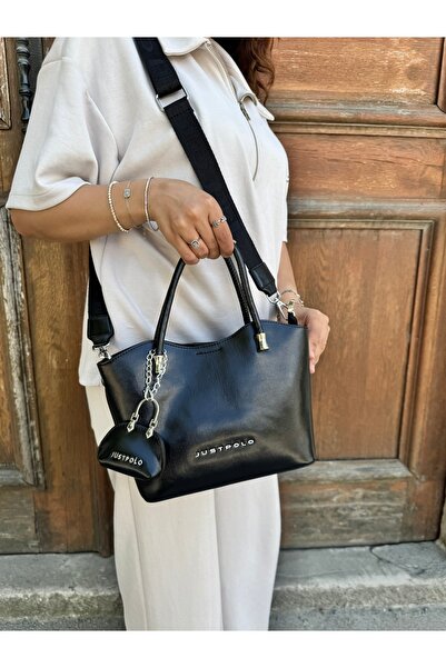Just Polo حقيبة يد وكتف نسائية للموسم الجديد بتصميم أنيق ومتعددة الأقسام مع ح...