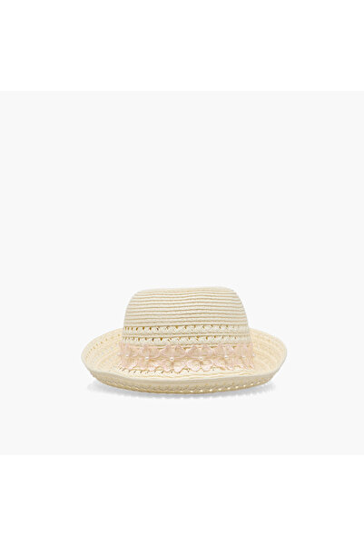 Juniors Hat with Floral Accent
