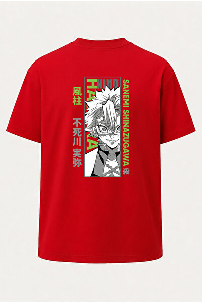 nirvoda Tricou unisex supradimensionat cu imprimeu Sanemi Shinazugawa Demon S...