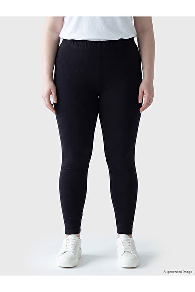 LC Waikiki Plus size women's leggings with elastic waistband