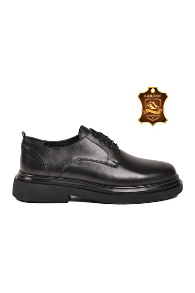 AYAKMOD Black Genuine Leather Men's Casual Shoes 3239 m