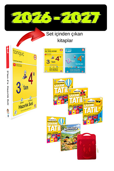 Tonguç Yayınları 3 ten 4 e Hazırlık Seti + 3. Sınıf Şahane Yaz Tatil Seti