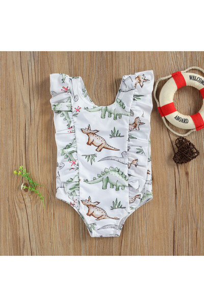 drool Costum de baie Jurassic (Marime: 120, Model: Dinozauri verzi)