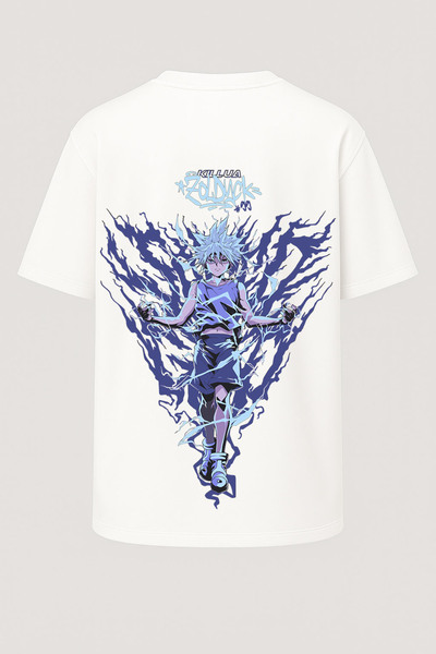 nirvoda Oversize Godspeed Killua Hunter X Hunter Printed T-Shirt - Large Prin...