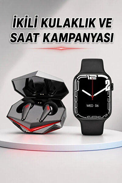 ARMÜZ İkili Set Dev Ucuz Kulaklık Ucuz Akıllı Saat Gürültü Önleyici Uzun Pil ...