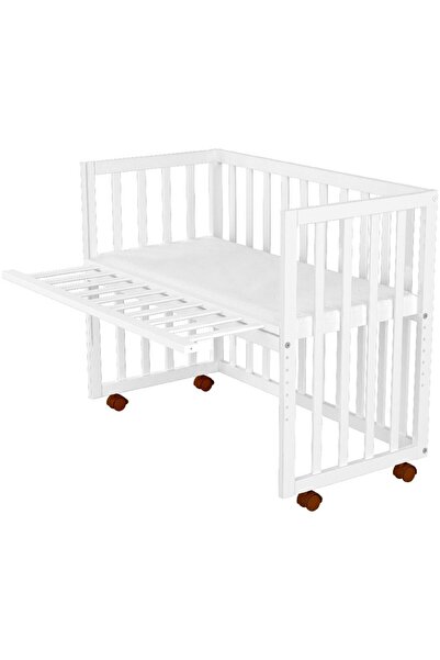 Hubners Patut copii din lemn co-sleeper Matei 94x46 cm alb