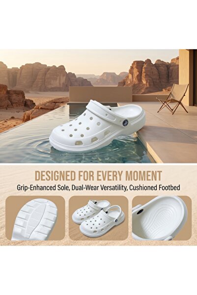 Dhiaa Walk Men Women Lightweight EVA Hollow Out Clogs Anti Slip Thick Sole Wa...