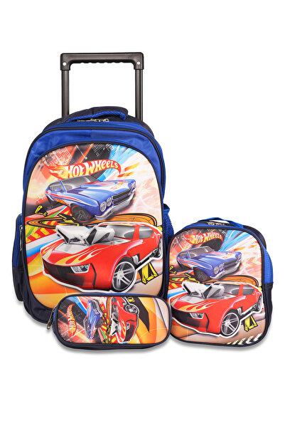 KTMC 3D Cartoon Cars Tripple Backpack Set, Pen Bag, Lunch Bag, School Bag for...