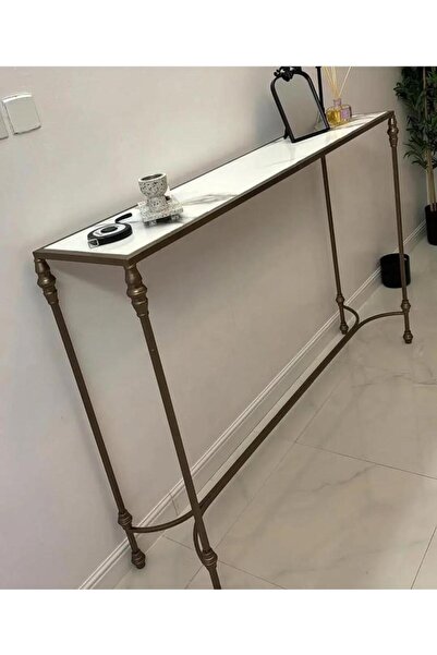 Tables طاولة مدخل قواعد حديد سطح بديل الرخام