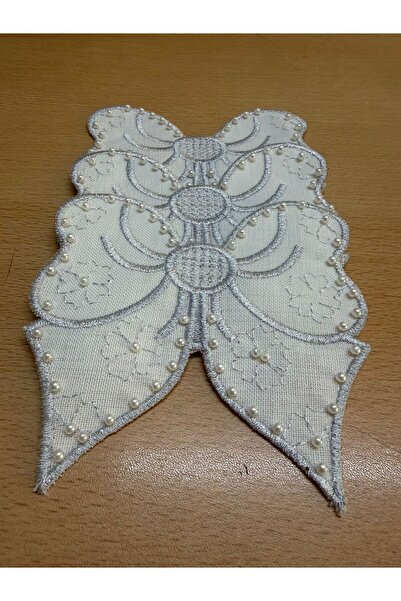 KUMSAL ÇEYİZ 3 Pieces of Cocktail and Presentation Napkins with Pearl Decorat...