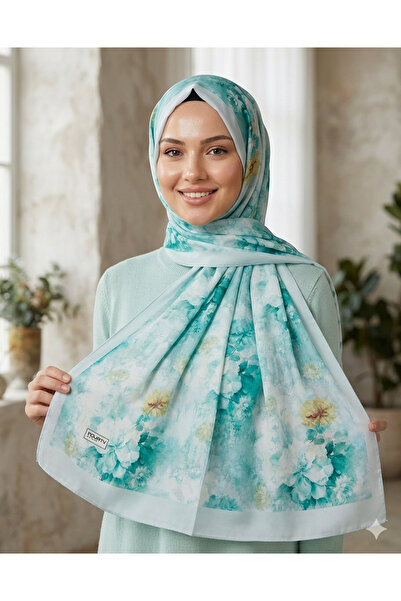 REMOMODA French Silk Shawl with Floral Pattern, High Quality, Soft and Supple.