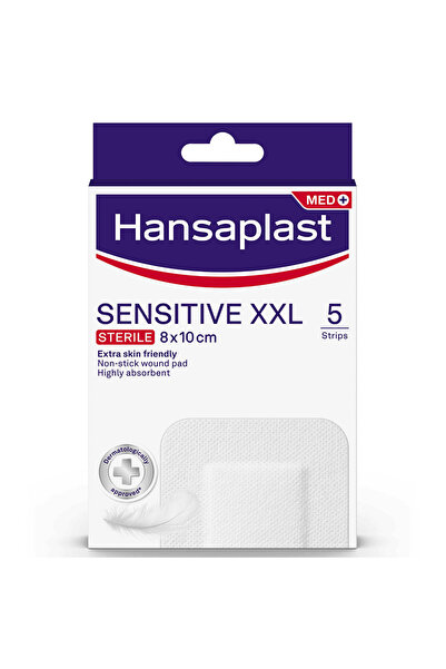 Hansaplast Med+ Ευαίσθητο XXL Αποστειρωμένο 8 x 10 εκ. 5 τεμάχια