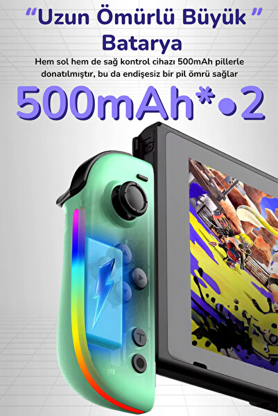 beboncool JOY Switch/Switch OLED/Switch Lite/Switch 2 Uyumlu RGB JoyCon Gamepad