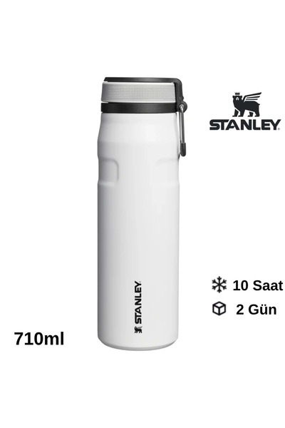 Stanley ترموس آيس فلو تويست فليب سعة 0.71 لتر، كوب ترموس للتخييم، أبيض-أسود