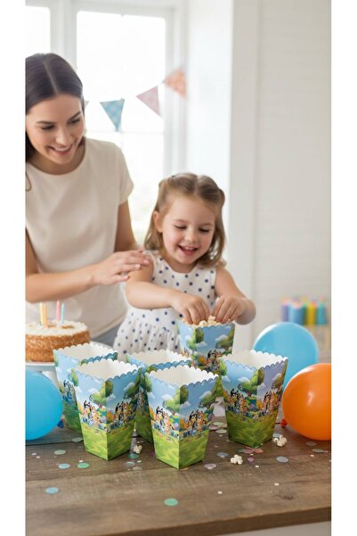 Cadde Süs Bluey Themed Popcorn 8 Pieces Corn Box