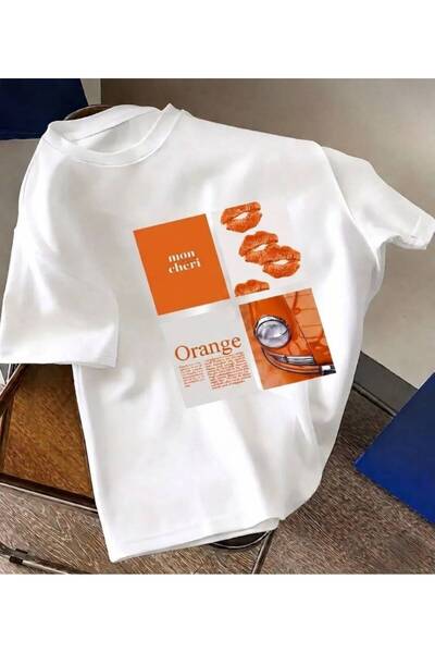 Marco Fresco TRICOU CU GULER ROTUND CU IMPRIMARE DUDAK MON CHERİ