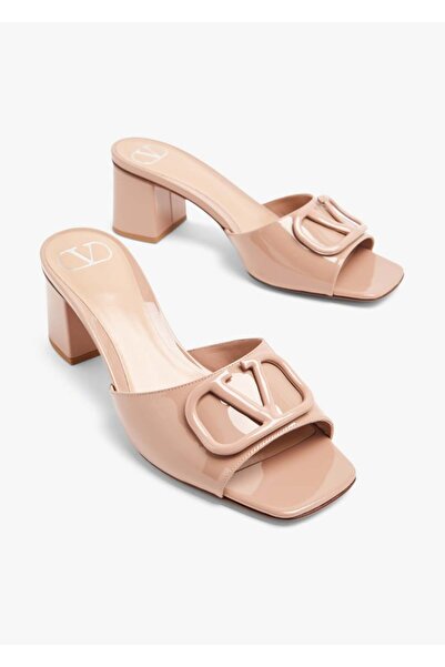NEW V£L£NTIN0 GARAVANI VLogo Signature Patent Leather Slide Sandal 60Mm