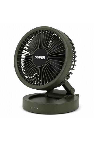 Generic Super Portable Rechargeable Fan - Dark Green