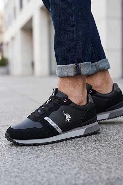 U.S. Polo Assn. Men's Classic Black Sneaker - Casual Comfortable Sole Sports ...