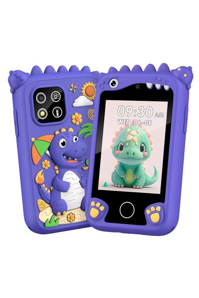EVEREEN Purple Dinosaur Kids Phone Toy with 8GB Memory Card, Educational Smar...
