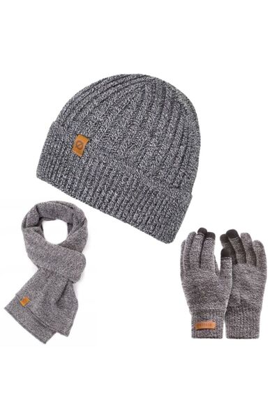 Brødrene Set 3 in 1 barbati, Brodrene, Caciula + fular + manusi, Acril, Circu...
