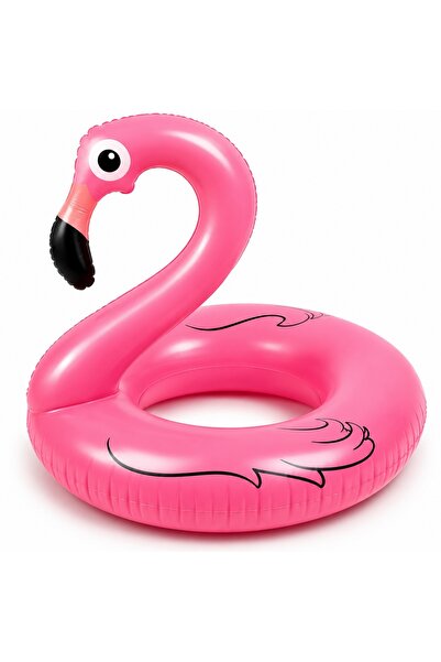 EMATTEIRO Colac Gonflabil Flamingo, Pentru Copii si Adulti, Roz, 90 cm, Ideal...