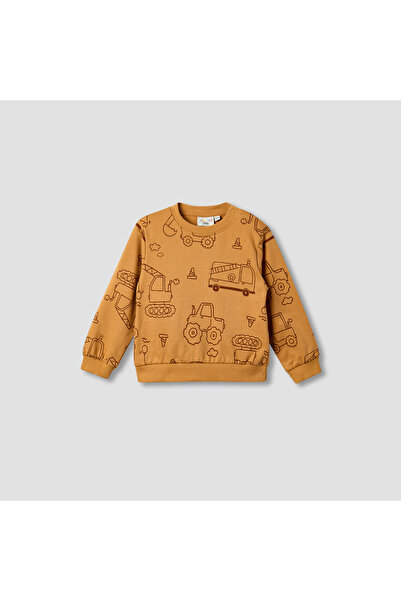 Juniors Vehicle Print Sweatshirt with Long Sleeves