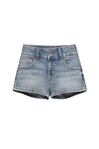 Pull & Bear Çift düğmeli denim mini şort