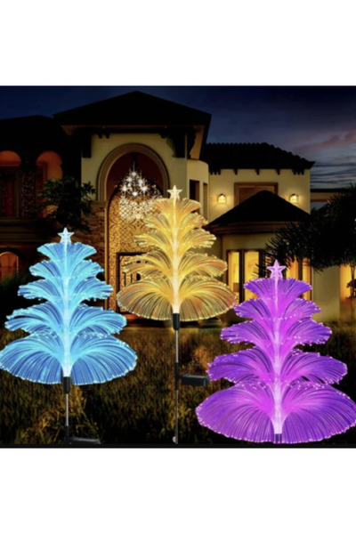 CumparaMisim Set 2 Lampi Solare Fountain cu Fibra Optica – Iluminare Multicol...