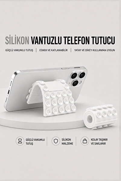 Nezih Case Tüm Telefon Ve Tablet Modelleriyle Uyumlu Çok Yüzeyli Vantuzlu Sta...